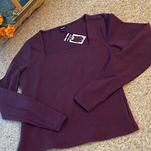 Express Square neck Long Sleeve Top Small Wine? NEEDS CLEANING-DIRTY